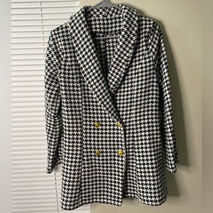 Checker print Double breasted blazer